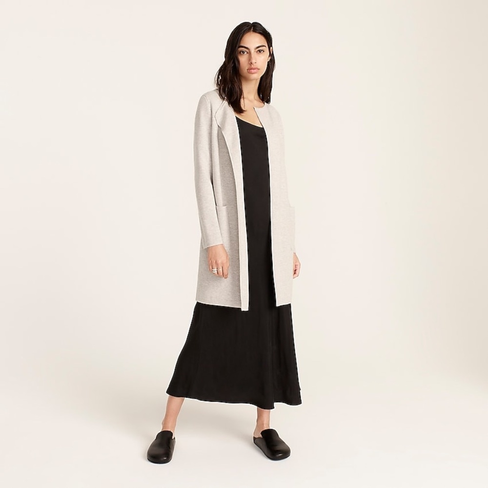 J.Crew Juliette collarless sweater-blazer in gray